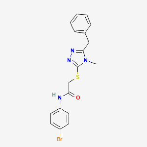 molecular formula C18H17BrN4OS B10806947 2-((5-Benzyl-4-methyl-4H-1,2,4-triazol-3-yl)thio)-N-(4-bromophenyl)acetamide 