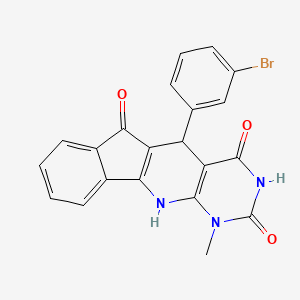 molecular formula C21H14BrN3O3 B10806967 2-(3-bromophenyl)-7-methyl-5,7,9-triazatetracyclo[8.7.0.03,8.011,16]heptadeca-1(10),3(8),11,13,15-pentaene-4,6,17-trione 