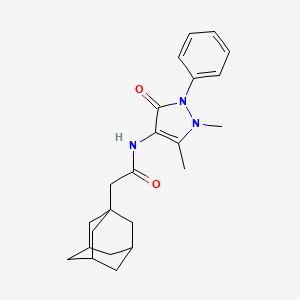 molecular formula C23H29N3O2 B10806972 2-(1-adamantyl)-N-(1,5-dimethyl-3-oxo-2-phenyl-pyrazol-4-yl)acetamide 