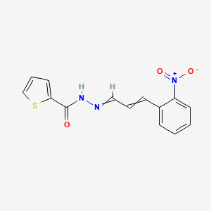 N-[3-(2-nitrophenyl)prop-2-enylideneamino]-2-thiophenecarboxamide