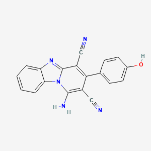 molecular formula C19H11N5O B10806996 1-Amino-3-(4-hydroxyphenyl)pyrido[1,2-a]benzimidazole-2,4-dicarbonitrile 