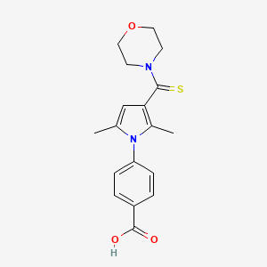 molecular formula C18H20N2O3S B10807002 4-[2,5-dimethyl-3-(morpholinocarbothioyl)-1H-pyrrol-1-yl]benzoic acid 