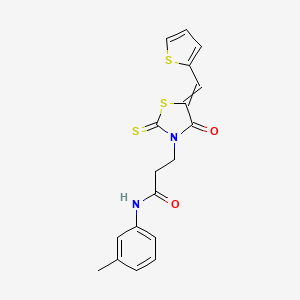 N-(3-methylphenyl)-3-[4-oxo-2-sulfanylidene-5-(thiophen-2-ylmethylidene)-1,3-thiazolidin-3-yl]propanamide