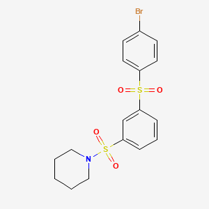 molecular formula C17H18BrNO4S2 B10807015 1-[3-(4-Bromobenzenesulfonyl)benzenesulfonyl]piperidine 