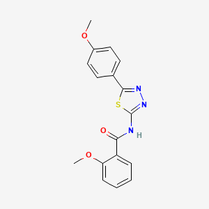 molecular formula C17H15N3O3S B10807016 2-methoxy-N-[5-(4-methoxyphenyl)-1,3,4-thiadiazol-2-yl]benzamide 