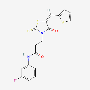 N-(3-Fluorophenyl)-3-[(5E)-4-oxo-2-sulfanylidene-5-[(thiophen-2-YL)methylidene]-1,3-thiazolidin-3-YL]propanamide