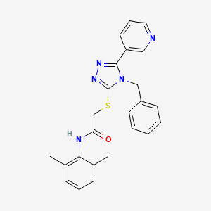 molecular formula C24H23N5OS B10807040 2-((4-Benzyl-5-(pyridin-3-yl)-4H-1,2,4-triazol-3-yl)thio)-N-(2,6-dimethylphenyl)acetamide 