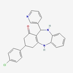 9-(4-Chlorophenyl)-6-pyridin-3-yl-5,6,8,9,10,11-hexahydrobenzo[b][1,4]benzodiazepin-7-one