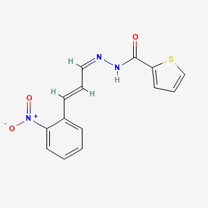 N-[(Z)-[(E)-3-(2-nitrophenyl)prop-2-enylidene]amino]thiophene-2-carboxamide