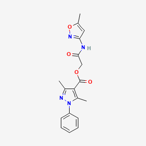 [2-[(5-Methyl-1,2-oxazol-3-yl)amino]-2-oxoethyl] 3,5-dimethyl-1-phenylpyrazole-4-carboxylate