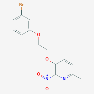 molecular formula C14H13BrN2O4 B10807080 3-[2-(3-Bromophenoxy)ethoxy]-6-methyl-2-nitropyridine 