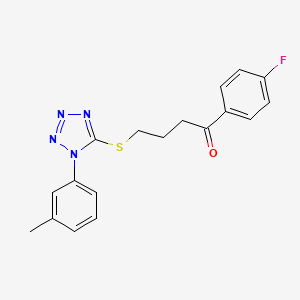 1-(4-Fluorophenyl)-4-[1-(3-methylphenyl)tetrazol-5-yl]sulfanylbutan-1-one