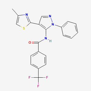 N-[4-(4-methyl-1,3-thiazol-2-yl)-2-phenylpyrazol-3-yl]-4-(trifluoromethyl)benzamide