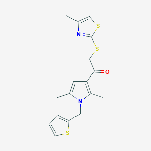 1-[2,5-Dimethyl-1-(thiophen-2-ylmethyl)pyrrol-3-yl]-2-[(4-methyl-1,3-thiazol-2-yl)sulfanyl]ethanone