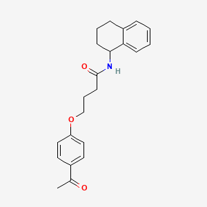 molecular formula C22H25NO3 B10807130 4-(4-acetylphenoxy)-N-(1,2,3,4-tetrahydronaphthalen-1-yl)butanamide 