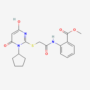 Methyl 2-[[2-(1-cyclopentyl-6-hydroxy-4-oxopyrimidin-2-yl)sulfanylacetyl]amino]benzoate