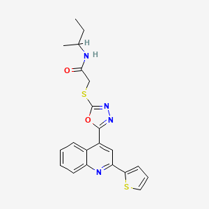 N-butan-2-yl-2-[[5-(2-thiophen-2-ylquinolin-4-yl)-1,3,4-oxadiazol-2-yl]sulfanyl]acetamide