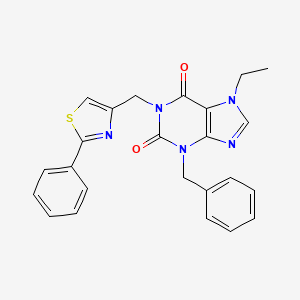 3-Benzyl-7-ethyl-1-[(2-phenyl-1,3-thiazol-4-yl)methyl]purine-2,6-dione