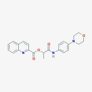 molecular formula C23H23N3O4 B10807151 [1-(4-Morpholin-4-ylanilino)-1-oxopropan-2-yl] quinoline-2-carboxylate 