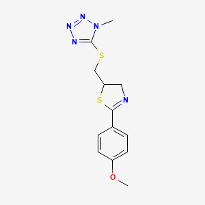 molecular formula C13H15N5OS2 B10807154 2-(4-Methoxyphenyl)-5-[(1-methyltetrazol-5-yl)sulfanylmethyl]-4,5-dihydro-1,3-thiazole 