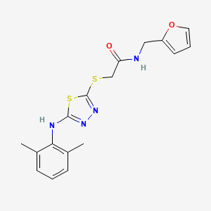 molecular formula C17H18N4O2S2 B10807157 2-[[5-(2,6-dimethylanilino)-1,3,4-thiadiazol-2-yl]sulfanyl]-N-(furan-2-ylmethyl)acetamide 