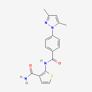 2-[[4-(3,5-Dimethylpyrazol-1-yl)benzoyl]amino]thiophene-3-carboxamide