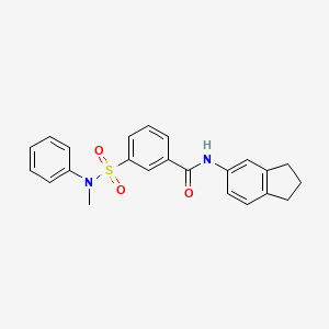 molecular formula C23H22N2O3S B10807183 N-(2,3-dihydro-1H-inden-5-yl)-3-[methyl(phenyl)sulfamoyl]benzamide 