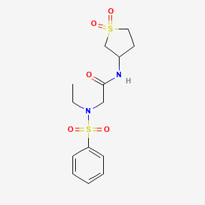 2-[benzenesulfonyl(ethyl)amino]-N-(1,1-dioxothiolan-3-yl)acetamide