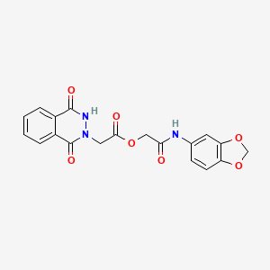 molecular formula C19H15N3O7 B10807213 [2-(1,3-benzodioxol-5-ylamino)-2-oxoethyl] 2-(1,4-dioxo-3H-phthalazin-2-yl)acetate 