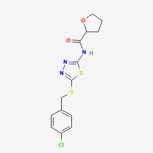 N-{5-[(4-chlorobenzyl)sulfanyl]-1,3,4-thiadiazol-2-yl}tetrahydrofuran-2-carboxamide