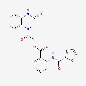 [2-Oxo-2-(3-oxo-2,4-dihydroquinoxalin-1-yl)ethyl] 2-(furan-2-carbonylamino)benzoate