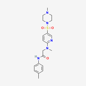 molecular formula C20H27N5O3S B10807244 2-[methyl-[5-(4-methylpiperazin-1-yl)sulfonylpyridin-2-yl]amino]-N-(4-methylphenyl)acetamide 