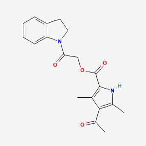 molecular formula C19H20N2O4 B10807255 [2-(2,3-dihydroindol-1-yl)-2-oxoethyl] 4-acetyl-3,5-dimethyl-1H-pyrrole-2-carboxylate 