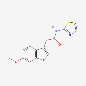 molecular formula C14H12N2O3S B10807259 2-(6-methoxy-1-benzofuran-3-yl)-N-(1,3-thiazol-2-yl)acetamide CAS No. 756865-45-9