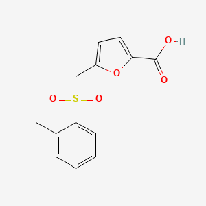 5-[(2-Methylphenyl)sulfonylmethyl]furan-2-carboxylic acid