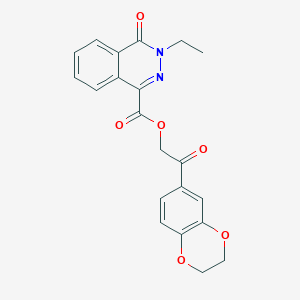 [2-(2,3-Dihydro-1,4-benzodioxin-6-yl)-2-oxoethyl] 3-ethyl-4-oxophthalazine-1-carboxylate