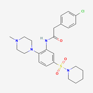 2-(4-chlorophenyl)-N-[2-(4-methylpiperazin-1-yl)-5-piperidin-1-ylsulfonylphenyl]acetamide