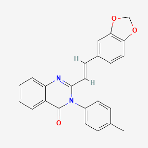 molecular formula C24H18N2O3 B10807295 2-[(E)-2-(1,3-benzodioxol-5-yl)vinyl]-3-(4-methylphenyl)quinazolin-4(3H)-one 