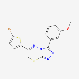 molecular formula C15H11BrN4OS2 B10807310 6-(5-bromothiophen-2-yl)-3-(3-methoxyphenyl)-7H-[1,2,4]triazolo[3,4-b][1,3,4]thiadiazine 