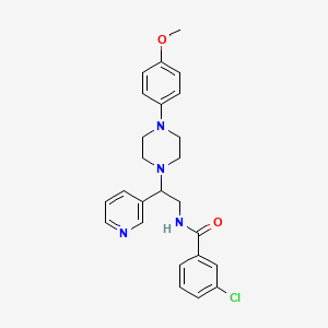 3-chloro-N-{2-[4-(4-methoxyphenyl)piperazin-1-yl]-2-pyridin-3-ylethyl}benzamide