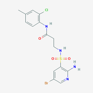 3-[(2-amino-5-bromopyridin-3-yl)sulfonylamino]-N-(2-chloro-4-methylphenyl)propanamide