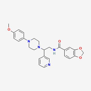 N-{2-[4-(4-methoxyphenyl)piperazin-1-yl]-2-pyridin-3-ylethyl}-1,3-benzodioxole-5-carboxamide