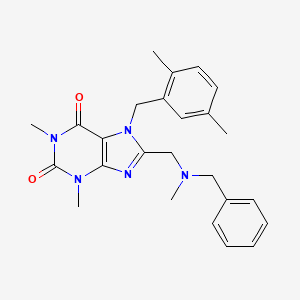 8-[[Benzyl(methyl)amino]methyl]-7-[(2,5-dimethylphenyl)methyl]-1,3-dimethylpurine-2,6-dione