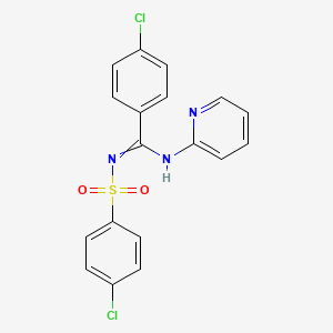 4-chloro-N'-(4-chlorophenyl)sulfonyl-N-pyridin-2-ylbenzenecarboximidamide