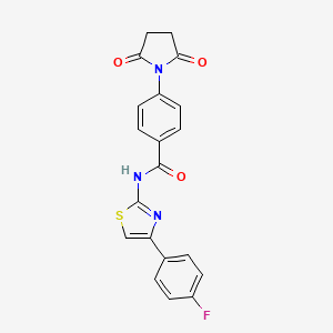 4-(2,5-dioxopyrrolidin-1-yl)-N-[4-(4-fluorophenyl)-1,3-thiazol-2-yl]benzamide