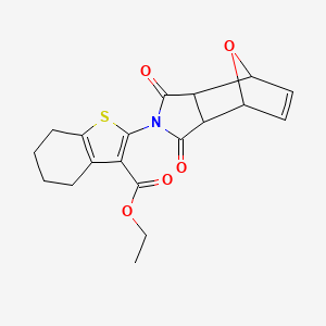 molecular formula C19H19NO5S B10807426 ethyl 2-(1,3-dioxo-3a,4,7,7a-tetrahydro-1H-4,7-epoxyisoindol-2(3H)-yl)-4,5,6,7-tetrahydrobenzo[b]thiophene-3-carboxylate 