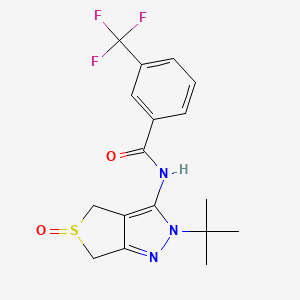 molecular formula C17H18F3N3O2S B10807458 N-(2-tert-butyl-5-oxido-2,6-dihydro-4H-thieno[3,4-c]pyrazol-3-yl)-3-(trifluoromethyl)benzamide 