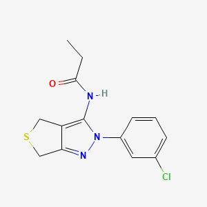 N-(2-(3-chlorophenyl)-4,6-dihydro-2H-thieno[3,4-c]pyrazol-3-yl)propionamide