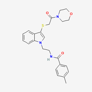 molecular formula C24H27N3O3S B10807506 4-methyl-N-[2-[3-(2-morpholin-4-yl-2-oxoethyl)sulfanylindol-1-yl]ethyl]benzamide CAS No. 6131-47-1