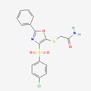 2-{[4-(4-Chlorobenzenesulfonyl)-2-phenyl-1,3-oxazol-5-YL]sulfanyl}acetamide